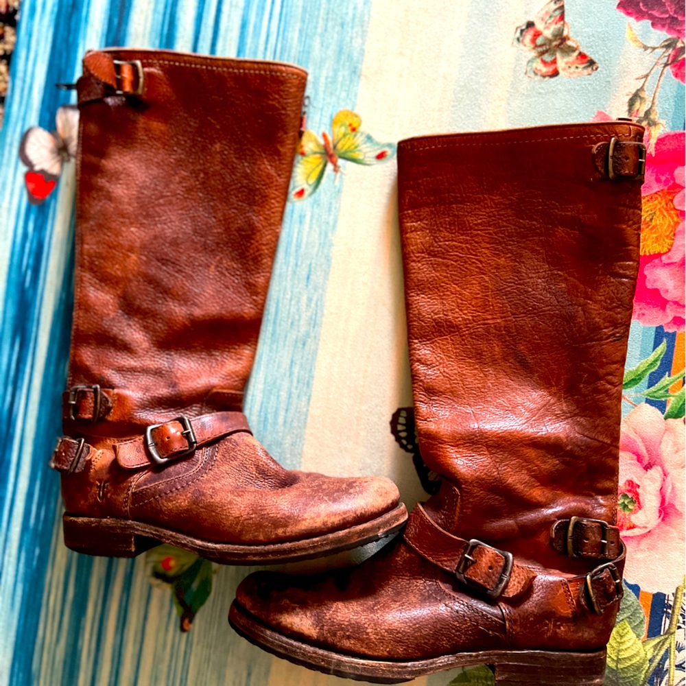 Frye Leather Distressed Boots